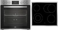 Beko BBUM12321X Einbau Herdset mit Glaskeramikkochfeld, 60cm breit,