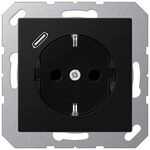 Jung A1520-18CSWM SCHUKO Steckdose mit USB-Ladeger&auml;t, Serie A/AS, graphitschwarz