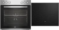 Beko BBUE12020X Einbau Herdset mit Glaskeramikkochfeld, 60cm breit, 72L, SteamShine,