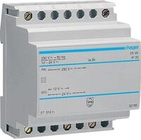 Hager ST312 Sicherheitstrafo 230V / 12V und 24V 25VA 4PLE