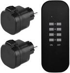 EMOS P0068 Funksteckdosen SCHUKO mit Fernbedienung, IP44, schwarz (1905111001)