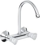 GROHE Costa Sp&uuml;ltisch-Wandbatterie, 1/2&Prime;, Zweigriffmischer, Wandmontage, chrom