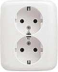 Busch-Jaeger 202 EUJ-214 Schuko Doppelsteckdose, Alpinwei&szlig; (2TKA00003896)
