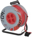 EMOS P09240M Kabeltrommel, SCHUKO, 4 Steckdosen, L&auml;nge 40m, 2,5mm&sup2;, PVC, rot