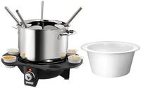 Unold Fondue Elegance 48645, 1000W, 1,5l Edelstahltopf, Cool-Touch, schwarz/silber