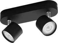 Philips Star LED Aufbauspot, 2flammig, 1000lm, 2700K, schwarz (929003205201)