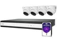 ABUS TVVR33842D Komplett-Set mit Hybrid-Videorekorder und 4 analogen