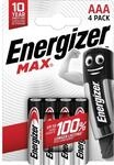 Energizer Max Micro Alkali-Mangan Batterie AAA, 4 St&uuml;ck (E303325600)