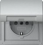 Gira 445465 SCHUKO-Steckdose 16 A 250 V~ mit Klappdeckel TX_44, Aluminium