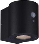 Megatron Solar Wandleuchte LOKY rund, PIR-Sensor, IP65, 10lm, 3000K, anthrazit