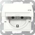 Gira 445403 SCHUKO-Steckdose 16 A 250 V~ mit Klappdeckel System 55, Reinwei&szlig;