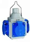 ABL Energie-W&uuml;rfel mit 4 SCHUKO-Steckdosen, 6H, IP44, Kunststoff blau (4E 1561)