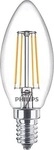 Philips LED Lampe in Kerzenform, E14, 4,3W, 470lm, 2700K, klar (929001889767)