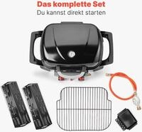 ProfiCook PC-GG 1261 Tisch-Gasgrill, 50 mbar, 2 Heizzonen, 42 x 36 cm gro&szlig;en