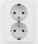 Busch-Jaeger 202 EUJB-84 Schuko Doppelsteckdose, Safety+, Studiowei&szlig; (2TKA00003889)