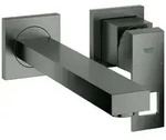 GROHE Eurocube 2-Loch-Waschtischbatterie Ausladung 231mm - hard graphite geb&uuml;rstet
