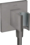 Axor 36734340, Axor FixFit Porter eckig Wandanschlussbogen mit Brausehalter brushed