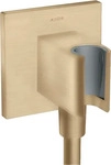 Axor 36734140, Axor FixFit Porter eckig Wandanschlussbogen mit Brausehalter brushed