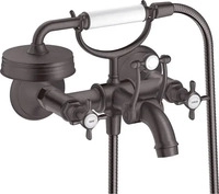 Axor 16540340, Axor Montreux 2-Griff-Wannenarmatur Aufputz brushed black chrome