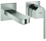 GROHE Plus 2-Loch Waschtischbatterie f&uuml;r Wandmontage, Ausladung 147mm - supersteel