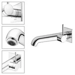 KEUCO IXMO SOFT Einhebel-Waschtischmischer f&uuml;r UP-Montage, 225mm, Rosette eckig -