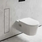 Hansgrohe XtraStoris Rock Einbau Toilettenb&uuml;rstenhalter mit Ablage und befliesbarer