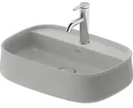 Duravit Zencha Aufsatzbecken mit Hahnlochbank 550 x 390mm - grau seidenmatt