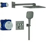 GROHE SmartControl Unterputz-Duschsystem hard graphite geb&uuml;rstet - hard...