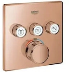 GROHE Grohtherm Smartcontrol Thermostat mit 3 Absperrventilen, eckig - warm sunset