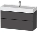 Duravit D-Neo Waschtischunterbau wandh&auml;ngend mit M&ouml;belgriff Diamantschwarz -