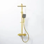 Steinberg Serie 342 Brauseset mit Thermostat, Regen- und Handbrause - brushed gold