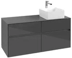 Villeroy & Boch Collaro Waschtischunterschrank 1200 x 548 x 500mm - Glossy Grey