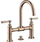 Axor 16511300, Axor Montreux 2-Griff Waschtischarmatur 220 polished red gold optic