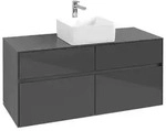 Villeroy & Boch Collaro Waschtischunterschrank 1200 x 548 x 500mm - Glossy Grey