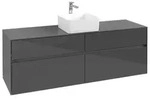 Villeroy & Boch Collaro Waschtischunterschrank 1600 x 548 x 500mm - Glossy Grey
