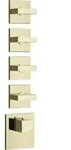 Gessi Rettangolo Wellness Unterputz-Thermostat f&uuml;r 4 Verbraucher, 3/4 - messing