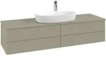 Villeroy & Boch Antao Waschbeckenunterschrank 1600 x 360 x 500mm - Black Matt Lacquer
