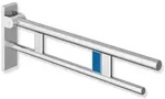 HEWI System 900 St&uuml;tzklappgriff Duo, Design B, mit Sp&uuml;lausl&ouml;sung, 700mm -