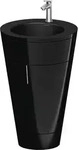 Duravit Starck 1 c-bonded Waschtischset bodenstehend - Schwarz Hochglanz Lack