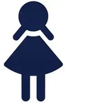 HEWI Serie 477/801 Symbol Frau - stahlblau