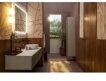 Hansgrohe Xevolos E Hochschrank Korpus sandbeige matt, Front Textil Dunkelgrau -