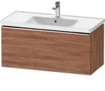 Duravit D-Neo Waschtischunterbau wandh&auml;ngend mit M&ouml;belgriff chrom - Nussbaum...
