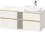 Duravit D-Neo Konsolenwaschtischunterbau mit M&ouml;belgriff Gold poliert - Wei&szlig;