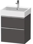 Duravit D-Neo Waschtischunterbau wandh&auml;ngend mit M&ouml;belgriff chrom - Graphit...
