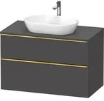 Duravit D-Neo Konsolenwaschtischunterbau mit M&ouml;belgriff Gold poliert - Graphit...