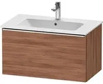 Duravit D-Neo Waschtischunterbau wandh&auml;ngend mit M&ouml;belgriff chrom - Nussbaum...