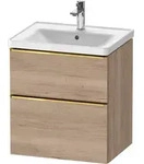 Duravit D-Neo Waschtischunterbau wandh&auml;ngend mit M&ouml;belgriff Gold poliert -...