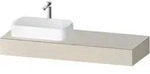 Duravit Collection One Konsole 1400x550x170 mm, f&uuml;r Becken links - taupe supermatt