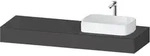 Duravit Collection One Konsole 1600x550x170 mm, f&uuml;r Becken rechts - Graphit Matt