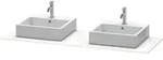 Duravit Xsquare Konsole mit zwei Ausschnitten XS063H, 1600 x 550mm - taupe supermatt